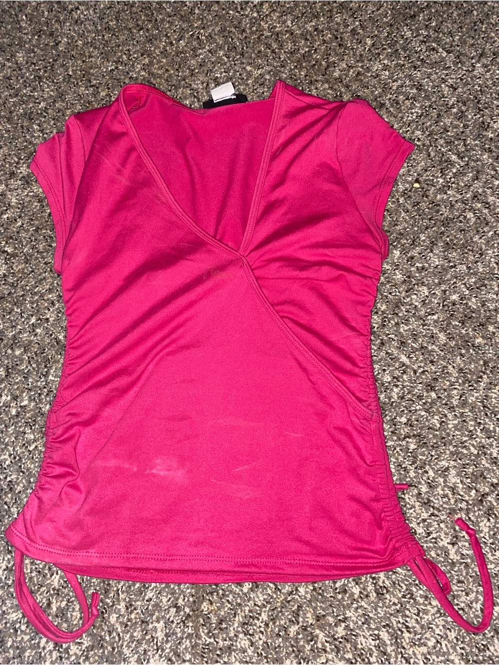 Joe & Elle Hot Pink Short Sleeve Wrap-Style Tee